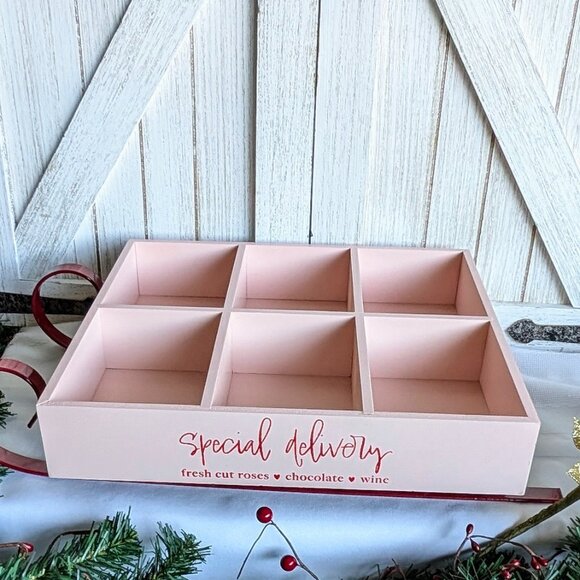 Bullseye Playground Wooden Tiered Tray Crate Cubby 2023 Valentine Pink - Picture 2 of 5